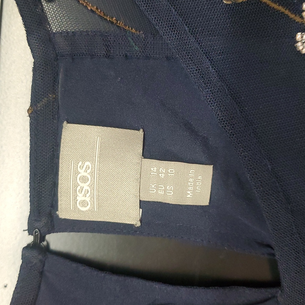 Asos Embellished Navy Blue Maxi Dress - Picture 8 of 8